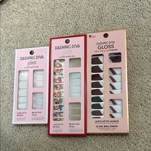 Dashing Diva Gel Nail Strips - fall in line, wallflower frenzy, mini skirt mini